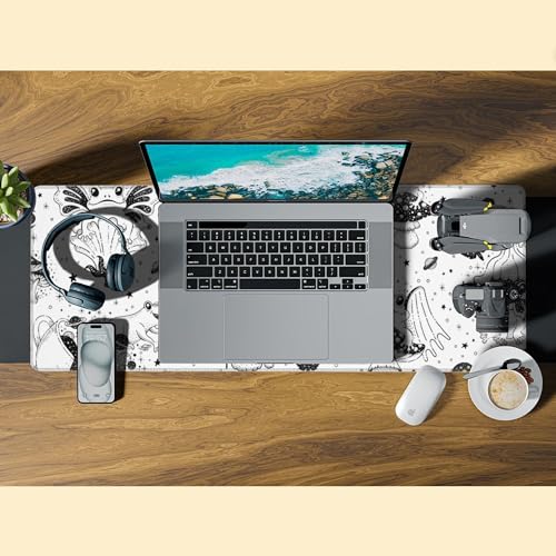 Kawaii Frog Gaming Mouse Pad,Green Cute Desk Mat,31.5""X15.7"" Large Desk Pad with Stitched Edge Non-Slip Base Keyboard Big Mouse Pad for Office Home Work Gaming, WDQ-D09 - color: Cartoon Cute Frog
