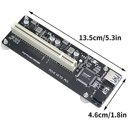 PCIe to PCI Adapter | Single/Dual Slot Converter with USB 3.0 Cable | Legacy Device Expansion for Audio Interfaces & Capture Cards - color: PCIe to Single PCI Right-Angle Adapter