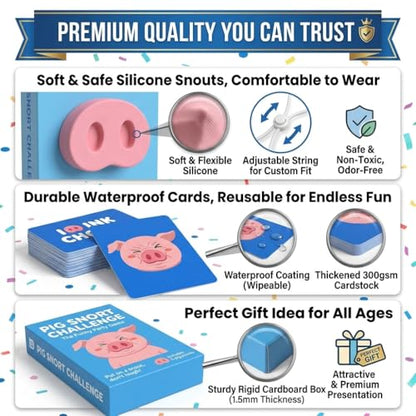 Laugh-Out-Loud Party Game: 150 Cards & 5 Pig Noses - Perfect Valentine‘s Day Gift for Couples, Hilarious Icebreaker for Date Night & Group Parties, Ages 13+