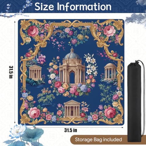 Drydiet Mahjong Mat for Table 31.5 x 31.5 Inch American Mahjong Mat with Carrying Bag, Non-Slip Noise Reduction Table Item for Family Poker Domino Board Game Night & Party Use(Elysium) - style: Elysium
