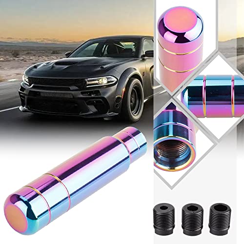 BARTOO Aluminum Alloy Heavy Weighted Shifter Knob, 5" Auto Gear Shift Knob, Car Gear Lever Stick Shifter Handle,with 3 Threaded Adapters M8 M10 M12,Fit Most Automatic Manual Vehicle(Neo) - color: Neo