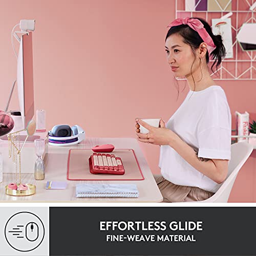 Logitech Desk Mat Studio Series Large Pad 30L x 70W cm - Darker Rose | Multifunctional large pad, extended mouse surface, office desk protector, anti-slip base, spill-resistant - color: Darker Rose