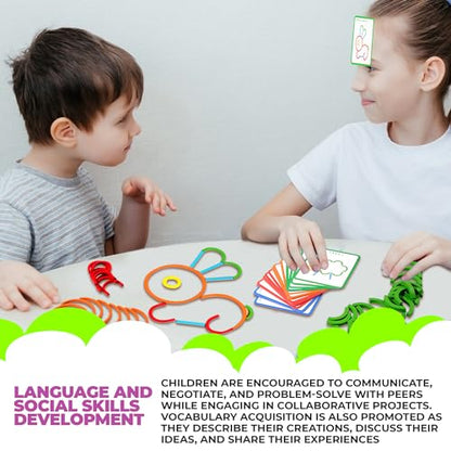 puzgic Stem Kids Toys for Creative Learning Building Educational Resources Kids Toy for Preschool and Kindergarten 3 4 5 6 Years Old Boys and Girls Brain Teaser Smart Sticks Toys