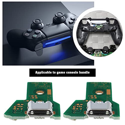 ECSiNG 2PCS Interface Board JDS-040 and 12 Pin Ribbon Cable Compatible with PS4 Pro/Slim Wireless Controller Replacement Charging Port Assembly