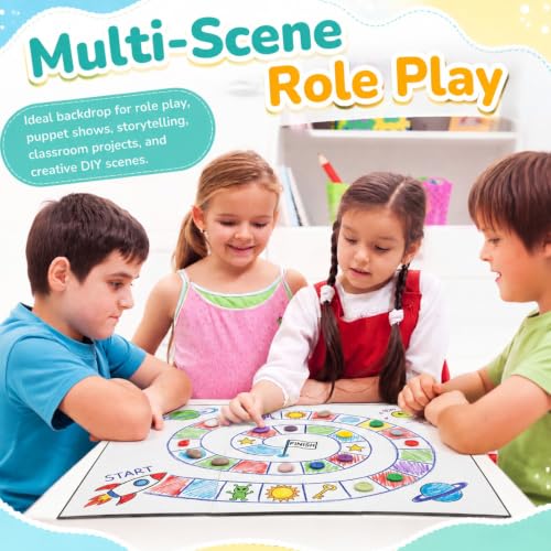 Zhanmai 4 Pcs Folding Blank Game Board 18 x 27 Inches Make Your Own Game Board, Quad Fold Dry Erase Blank Games Boards for School Classroom DIY Games Activities (6 Folds) - style: 18 x 27 in