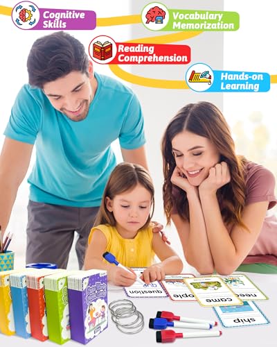 520 Sight Words Flash Cards Kindergarten, 1st 2nd 3rd Grade Reading Books | Learn to Read, Preschool Kindergarten Workbooks, Writing & Spelling Games, Dolch & Fry List, Homeschool Supplies for Kids