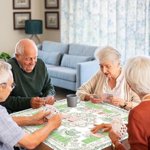party greeting Chinoiserie Mahjong Mat with Black Carrying Bag 31.5 x 31.5 Inches Multi Purpose Game Table Cover Anti Slip and Noise Reduction for Mahjong Poker Board Card Dominoes Games(Green) - color: Green