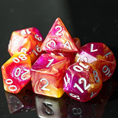 6 Sets DND Dice Polyhedral Dice Set (42pcs) with 1 Large Leather Bag, D&D Die Set for Dungeons and Dragons, RPG Table Games. (6Sets/42Pcs) - color: 6sets/42pcs