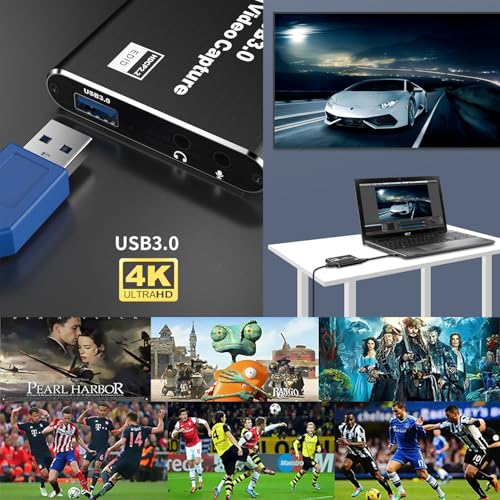 Capture Card for Streaming 4K HDMI Video Capture Card | Game Capture Card, 1080P 60FPS Video Capture Device, HDMI to USB 3.0 for Camera/Xbox/PS4/PS5/PC/OBS/PC/Mac Windows 10/11