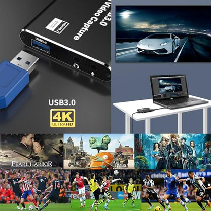 Capture Card for Streaming 4K HDMI Video Capture Card | Game Capture Card, 1080P 60FPS Video Capture Device, HDMI to USB 3.0 for Camera/Xbox/PS4/PS5/PC/OBS/PC/Mac Windows 10/11