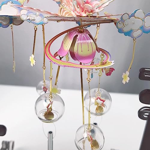MU 3D Metal Puzzles Windbell Wind Chime E Model Kits Building for Adult and Teeners, Windchime Jigsaw Miniature DIY Sets, Birthday Gift - color: E Forever Beloved Ones