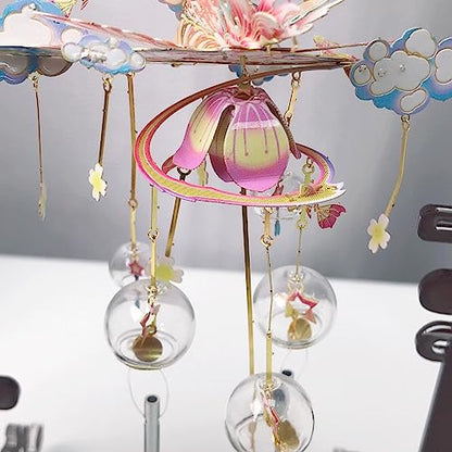 MU 3D Metal Puzzles Windbell Wind Chime E Model Kits Building for Adult and Teeners, Windchime Jigsaw Miniature DIY Sets, Birthday Gift - color: E Forever Beloved Ones
