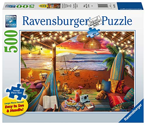 Ravensburger Cozy Cabana Puzzle - Tranquil 500-Piece Jigsaw | Unique Softclick Technology | Large Format | FSC-Certified Materials | Ideal Family Fun Activity