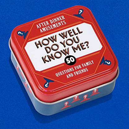 Chronicle Books After Dinner Amusements: How Well Do You Know Me?: 50 Questions for Family and Friends (Family Friendly Conversation Starter Card Game, Portable Camping and Holiday Games) | 50 Questions for Family and Friends - color: How Well Do You Know