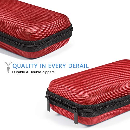 Hard Protective Travel Case, Shockproof EVA Electronic Organizer | Fits Anker, Jackery, RAVPower Power Bank, Cell Phones, GPS, Cables, Car Accessories, Travel Gadgets,Red - color: Red