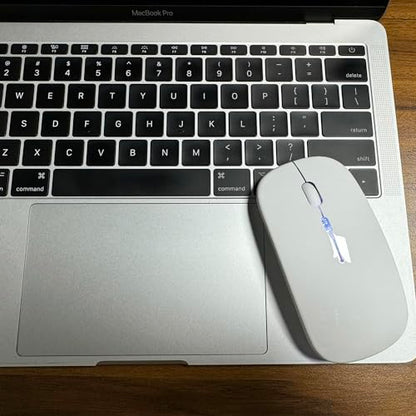PEIBO Bluetooth Wireless Mouse for Laptop mac MacBook ipad MacBook air MacBook pro pc Desktop Computer Windows Chromebook Notebook (White White) - color: white white