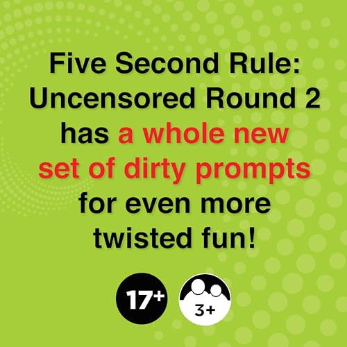 5 Second Rule Uncensored Card Games for Adults - Adult Card Games for Game Night, Travel, Funny Adult Card Game & Icebreaker, Game Nights, Think Fast and Shout Out Answers, Ages 17+ - style: Uncensored
