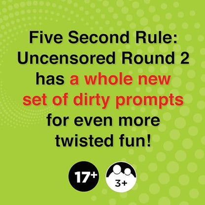 5 Second Rule Uncensored Card Games for Adults - Adult Card Games for Game Night, Travel, Funny Adult Card Game & Icebreaker, Game Nights, Think Fast and Shout Out Answers, Ages 17+ - style: Uncensored