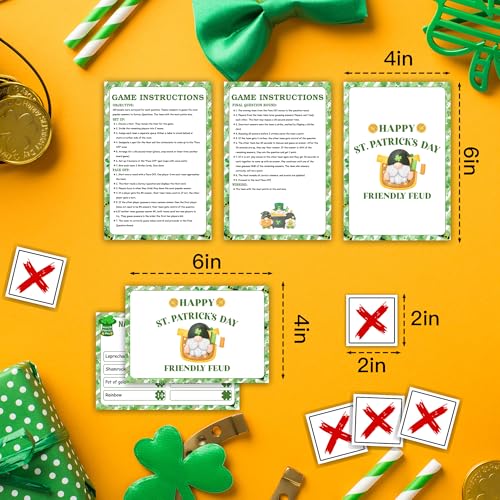 St. Patrick's Day Friendly Feud Game, Saint Patrick's Board Game for Adults Family Friends, St. Patrick's Day Trivia Feud Quiz, Spring Party Supplies & Favors -17 - color: Green and White