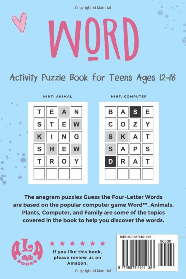 Word Scramble Brain Training Games for Teens and Adults: Activity Puzzle Book for Teens Ages 12-18