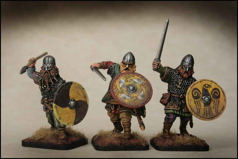 Wargames Delivered - Victrix 28mm Viking Miniatures Set with Bonus Miniature STL Download - 60 Hard Plastic Figures for Wargaming, Armored & Unarmored Warriors, Command, Shields, Weapons & Accessories