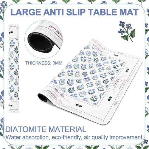 Tegeme Mahjong Mat Flower 31.5" X 31.5" Anti Slip Game Table Cover | Noise Reduction for Quiet Play, Chinoiserie Floral Design, Non Slip Backing Secures Mat, For Mah Jong Card Tile Games - size: 31.5" X 31.5", style: Flower