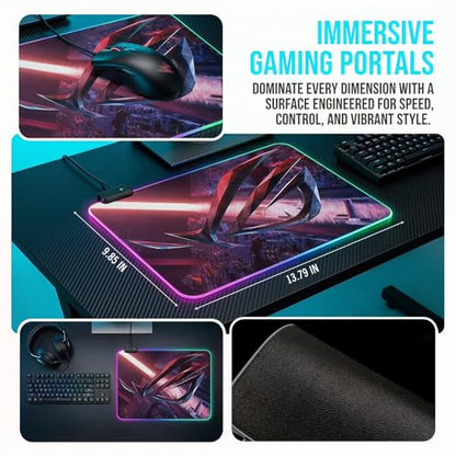 Luminous RGB Gaming Desk Mat, Large Mouse Pad, Wear-Resistant Non-Slip Pad, PC Accessory, (Small) 9.85"x13.79"