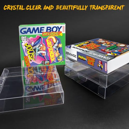 Video Game Protector Compatible for Game Boy, Game Boy Color & Game Boy Advance Boxes – Clear Plastic Sleeve Case – 15 Pack