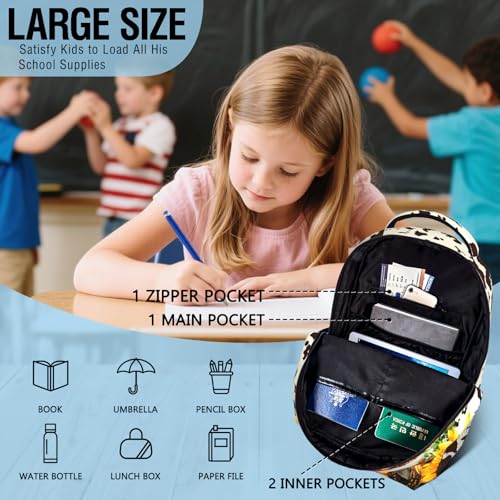 School Backpack for Girls Boys Highland Cow Girls Backpack for Kids Children Teens Elementary Middle School Students Bookbag Ages 6-18 Lightweight Travel Back Pack - color: Highland Cow