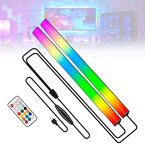 JUSJUBR 2PC RGB Under Monitor Light, Gaming Light with 353 Color Modes, LED Desk Light with Remote Control for Room/Monitor/PC Gaming Setup - size: 2pcs x 12 inch