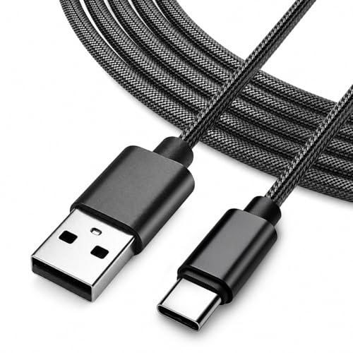 Superer 10 ft USB C Charging Cable Fit for PS5 Controller, PlayStation 5 DualSense, Xbox Series X/S Controllers, Xbox Elite Series 2 (Model 1914 1797), Fast Charger & Data Sync Nylon Braided Cord - color: Black, size: 10 ft (1 Pack), style: Nylon Braided