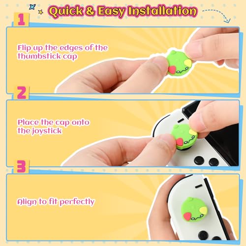 GeekShare Joycon Thumb Grip Caps, Silicone Analog Cover Thumbstick Grips for Switch, Compatible with Nintendo Switch/OLED/Switch Lite, LAFI Legion - color: LAFI Legion