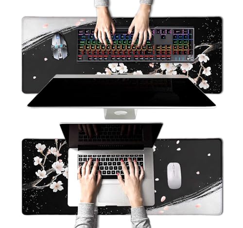 Large Mouse Pad, Desk Mat Computer Keyboard Pad Non-Slip Rubber Base Waterproof with Stitched Edges for Laptop Gaming, Office & Home 31.5 x 11.8 Inch (XL-16) - color: Xl-16