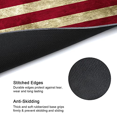 Meffort Inc RGB Gaming Mouse Pad - Large LED Gaming Mouse Mat with Custom Design Stitched Edges (23.6 x 13.7 Inch, USA Flag) - color: Usa Flag, size: 23.6 x 13.7 Inch