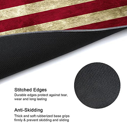 Meffort Inc RGB Gaming Mouse Pad - Large LED Gaming Mouse Mat with Custom Design Stitched Edges (23.6 x 13.7 Inch, USA Flag) - color: Usa Flag, size: 23.6 x 13.7 Inch