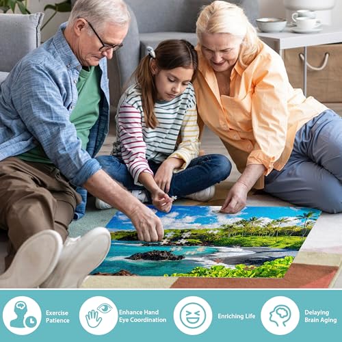 500 Piece Puzzles for Adults, Beach Jigsaw Puzzle 500 Pieces, Seaside Puzzles 500 Pieces for Adults, Ocean Jigsaw Puzzle, Funny Challenging Great Gift for Family Friends, 21 x 15 in - style: Hawaii Puzzle