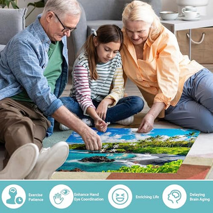 500 Piece Puzzles for Adults, Beach Jigsaw Puzzle 500 Pieces, Seaside Puzzles 500 Pieces for Adults, Ocean Jigsaw Puzzle, Funny Challenging Great Gift for Family Friends, 21 x 15 in - style: Hawaii Puzzle