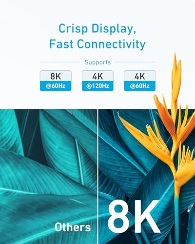 Anker HDMI Cable 8K@60Hz, 3FT Ultra HD 4K@120Hz HDMI Cord,48 Gbps Certified Ultra High-Speed,Compatible with PlayStation 5,Xbox,Samsung TVs,and More (Pack of 2) - size: 3ft (Pack of 2)