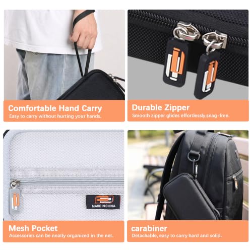 Legestori Hard EVA Travel Carry Case Compatible With Sony PSP 1000 2000 3000, Portable Protective Travel Cover Storage Box With Mesh Pocket & Carabiner (Case Only