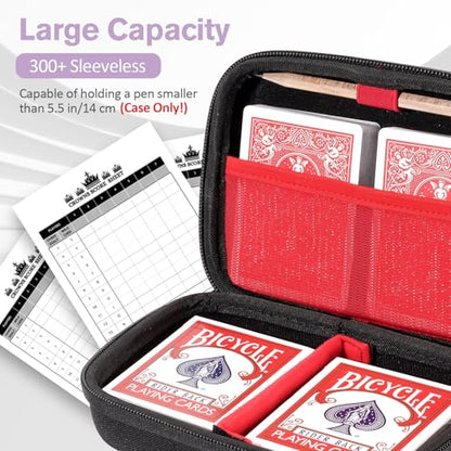 ProCase Hard Playing Card Game Carrying Case, Holds 300+ Cards -Black | Travel Storage Box, Compatible with UNO, Five Crowns, SKYJO, PlayMonster and More Card Games, Case Only - color: Black