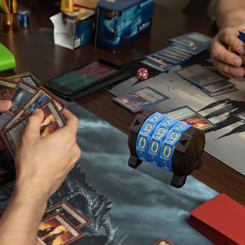 MTG Life Counter Wheel Health Tracker Gradient Game Counter for Board Game Compatible Table top Games with Magic Card Game Accessories CCG Creature Stats (Blue) - color: Blue