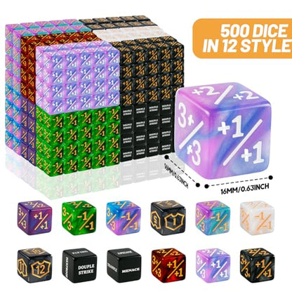 500 Pieces MTG Counter Bulk Keyword Counters Life Counter Tokens Dice Buff Tokens Compatible with Magic Card Game Accessories CCG Creature Stats - style: Arcane Sigil