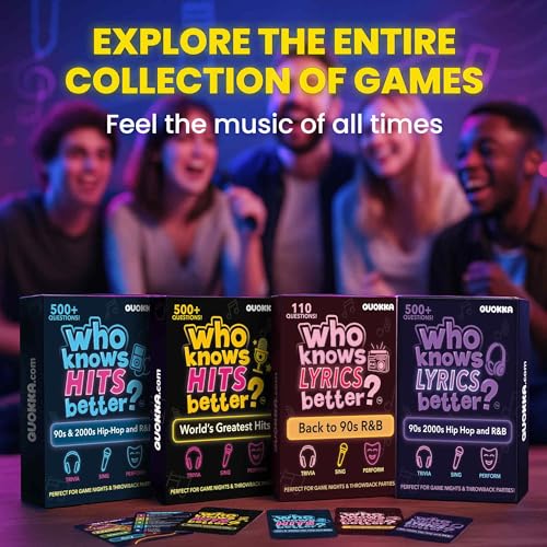 Quokka Party Games for Adults and Families - Ultimate Trivia Music Games | Who Knows Hits Better? 500+ Questions Music Game – 90s and 2000s Hip-Hop and R&B Edition - Fun Karaoke and Singing Game Night - color: Hits Rnb