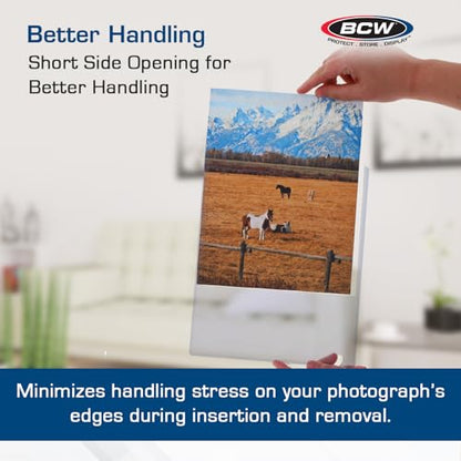 BCW 8x10 Toploader Holder - 25 Count | Rigid PVC, Non-Toxic, Crystal Clear Photocard Sleeves| 8x10 Plastic Sleeves for Prints | Hard Plastic Top Loader Sheet Protectors to Showcase Pictures