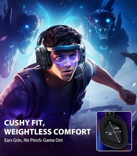 Vakedy Wireless Gaming Headset for PS5, PS4, PC, 2.4GHz Low-Latency & Bluetooth 5.4 Gaming Headphone with Noise Canceling Mic, 50mm Drivers, 50H Battery Wireless Headset for Switch, Mobile, Mac - color: Matte Black