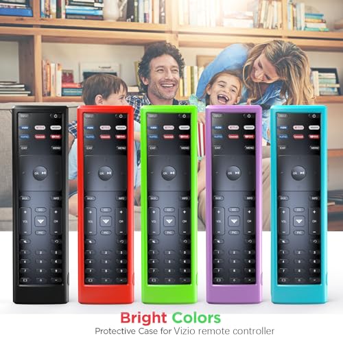 3PACK Case Cover for VIZIO XRT136 / XRT140 Smart TV Remote Control Silicone Skin Sleeve with Lanyard Glow in The Dark Purple Blue Green - color: Purple Blue and Green