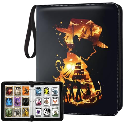 9 Pocket Trading Card Binder 1008 Cards Collection Albums with 56 Removable Sleeves Card Book Holder Leather Collection Storage Binders Compatible with TCG MTG Sport Cards(Silhouette) - style: Silhouette Card Albums