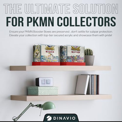 Dinavio Crafthouse PKMN Booster Box Case Acrylic Display - Booster Box Protector Case - 8mm + 5mm Acrylic 5x3mm Magnets - Compatible with PKMN Booster Boxes (Red Base) - color: Red Base