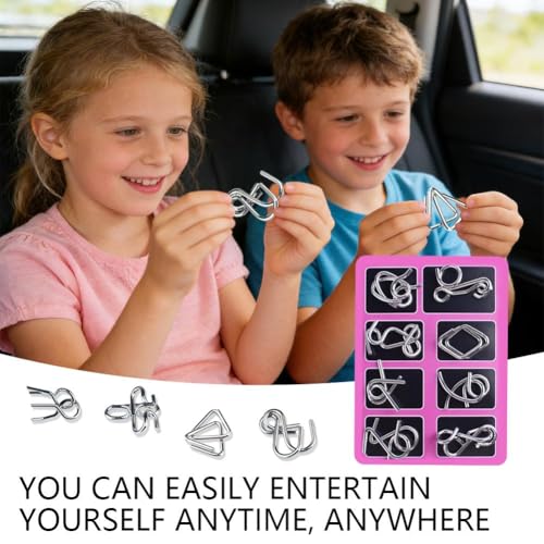 Metal Puzzle Solving,8/16/24/40Pcs 3D Interlocking Metal Wire Puzzles Set for Adults,Brain Teaser Puzzles IQ Logic Mind Games,Reverse Thinking Physics Mind Games for Party - color: Deep Blue