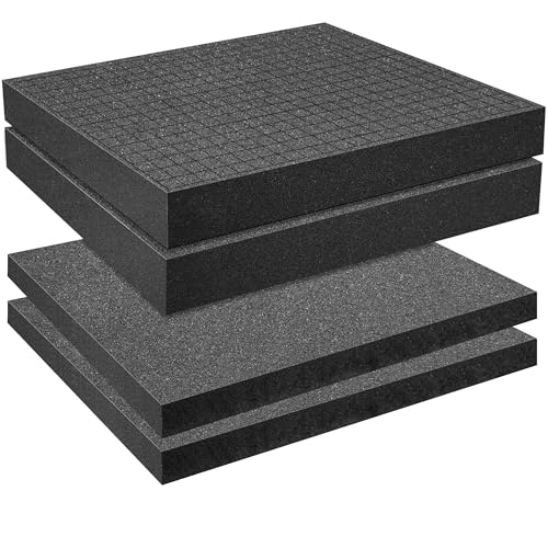 DECOHS 4 PCS Pick Apart Foam Insert- 2 Size Pick and Pluck Foam- Pluck Pre Cube Sheet Foam with Bottom Use for Board Game Box Cases Storage Drawer (Length 16 Inch) - size: 2 Sizes - 4 Pieces - Up to 16 inches